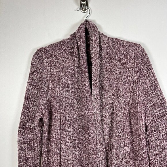 Barefoot Dreams Cozychic Lite Montecito Cardi Cardigan Wrap Heathered‎ Plum Sz M - Picture 4 of 12